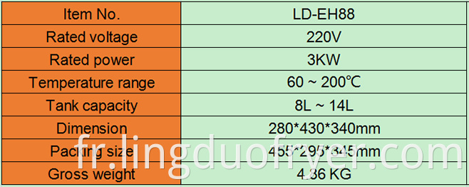 Electric Fryer Product Details